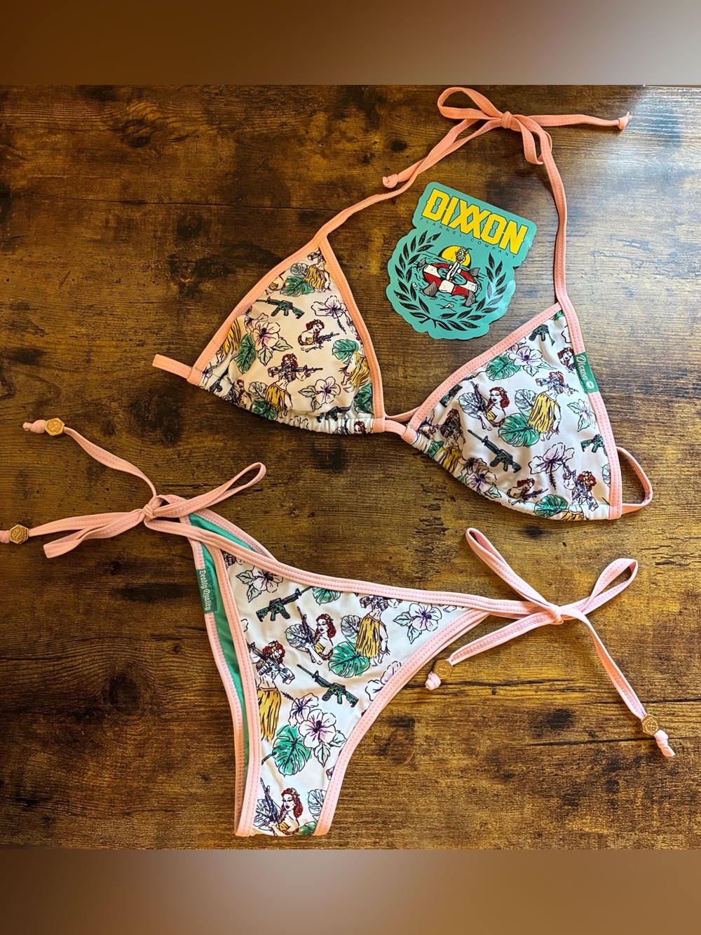 DIXXON Aloha Arms Triangle Bikini Large top, Small bottom